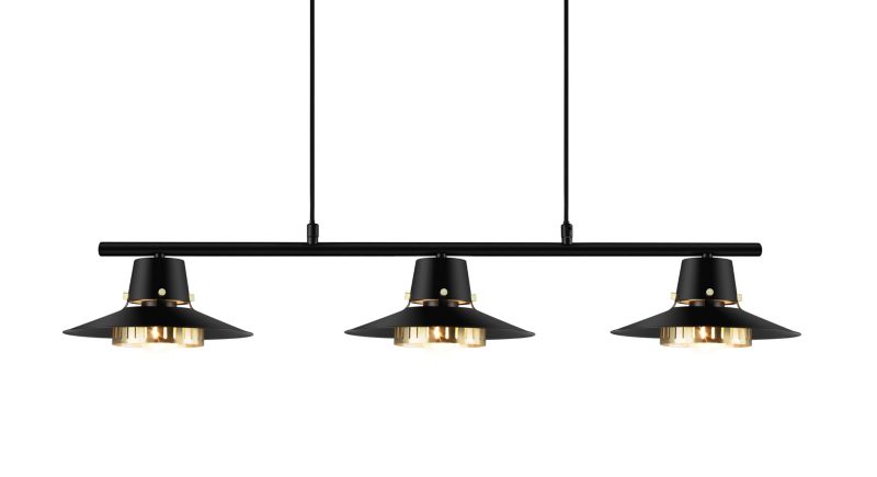 Lampa wisząca GoodHome Delagoa 3-punktowa E27 czarna