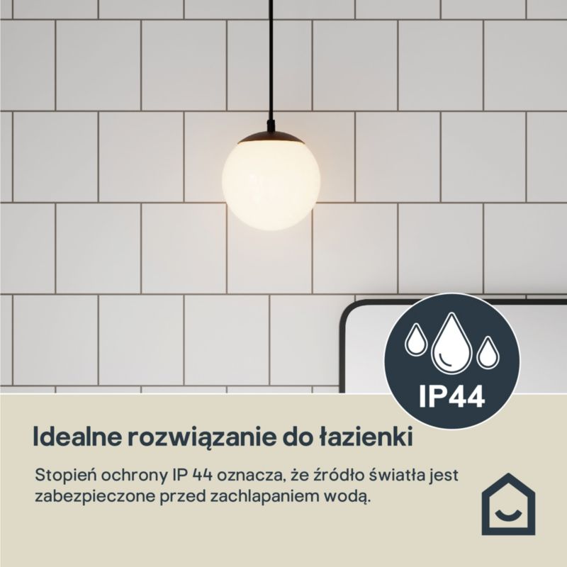 Lampa wisząca GoodHome Dorres E14 IP44 czarny matowy