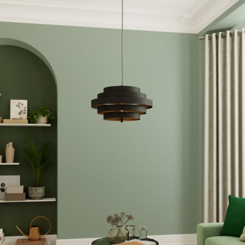 Lampa wisząca GoodHome Euboea 1-punktowa E27 czarny mat