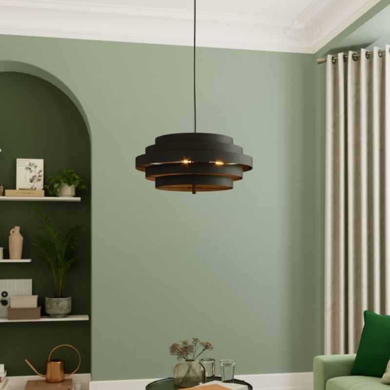 Lampa wisząca GoodHome Euboea 3-punktowa E27 czarny mat