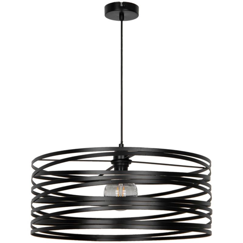 Lampa wisząca GoodHome Gabon 1-punktowa E27 czarny mat