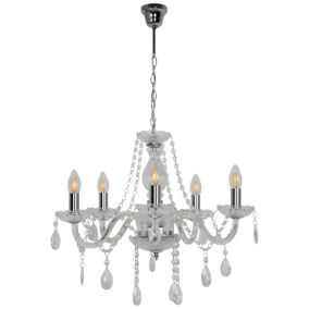 Lampa wisząca GoodHome Gacruz 5-punktowa E14 chrom