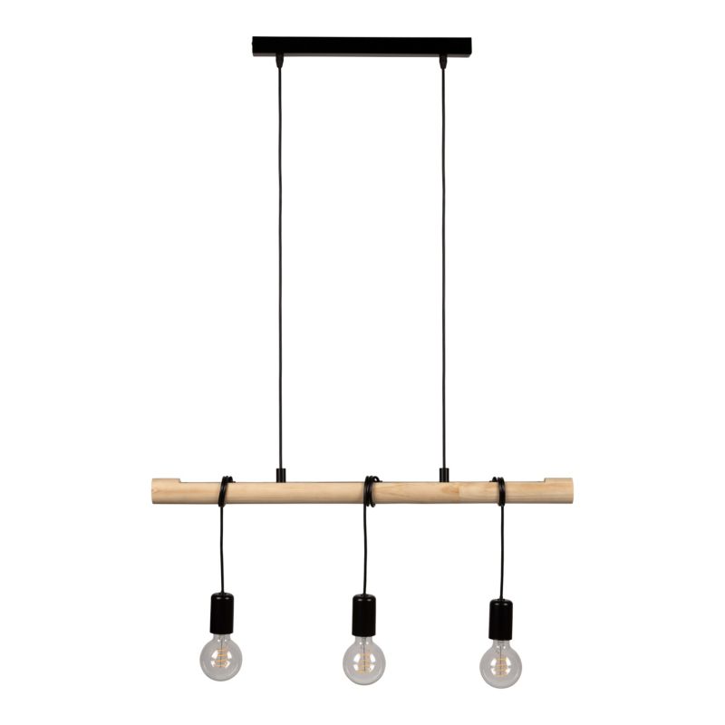 Lampa wisząca GoodHome Hornero 3 x E27 drewno