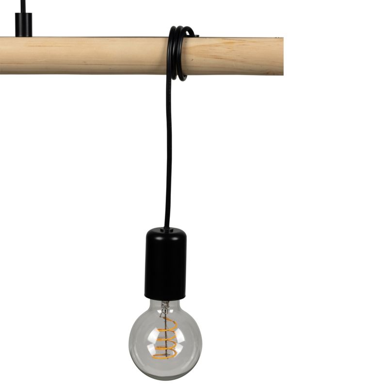 Lampa wisząca GoodHome Hornero 3 x E27 drewno