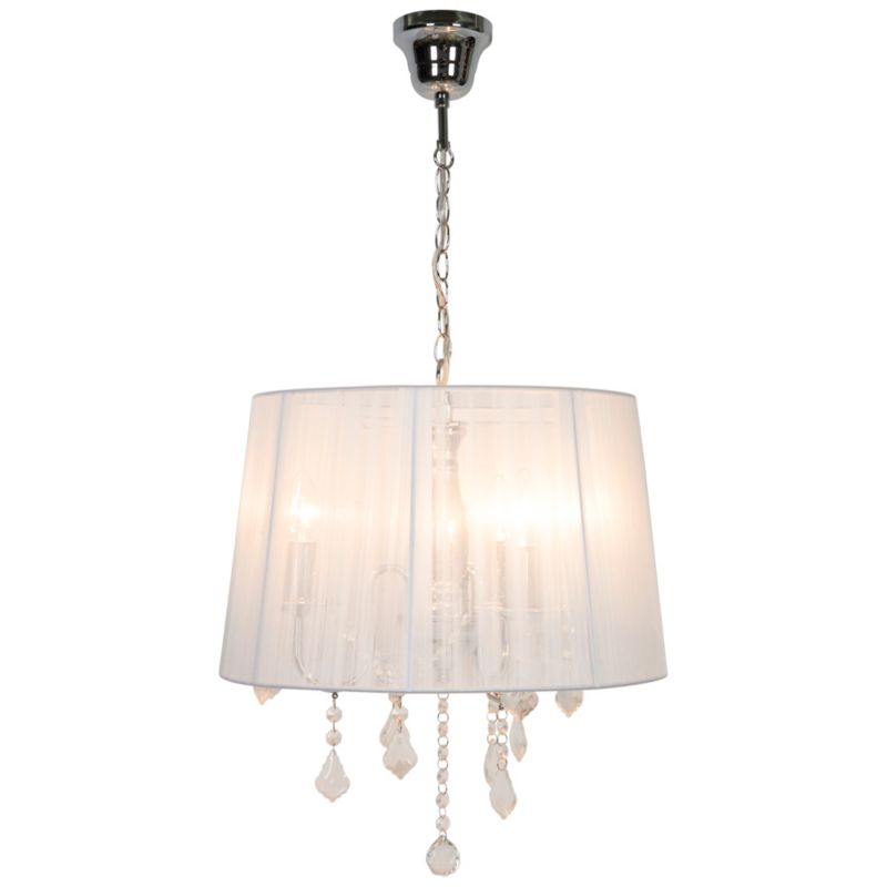 Lampa wisząca GoodHome Hovland 3-punktowa E14 chrom / biała