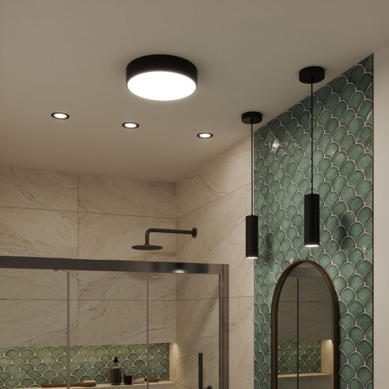 Lampa wisząca GoodHome Ipsoot 600 lm IP44 matowa czarna
