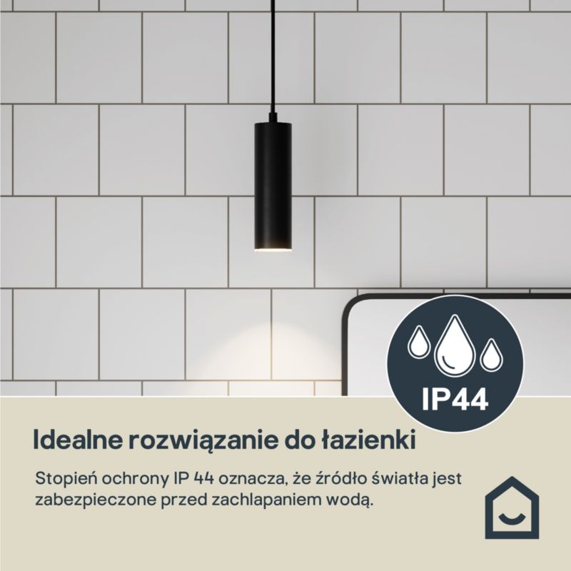 Lampa wisząca GoodHome Ipsoot 600 lm IP44 matowa czarna