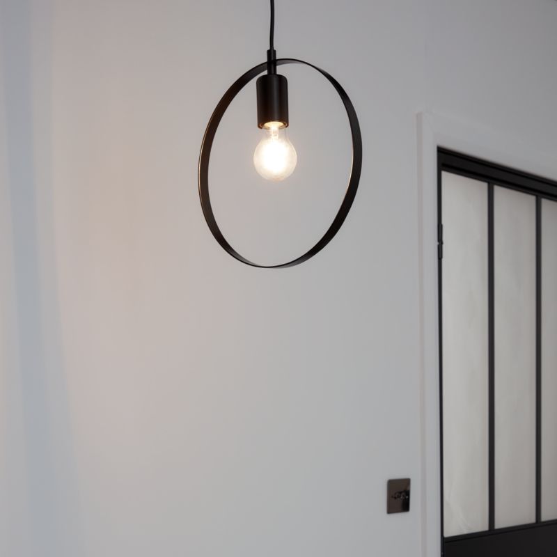 Lampa wisząca GoodHome Kaitains 1-punktowa E27 28 cm czarna