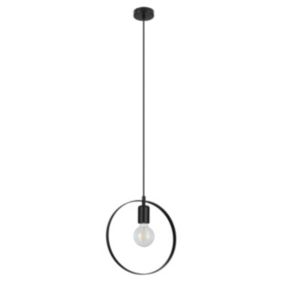 Lampa wisząca GoodHome Kaitains 1-punktowa E27 28 cm czarna