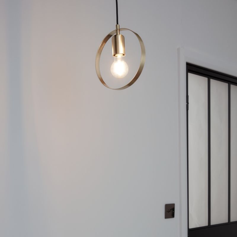 Lampa wisząca GoodHome Kaitains 1-punktowa E27 28 cm złota