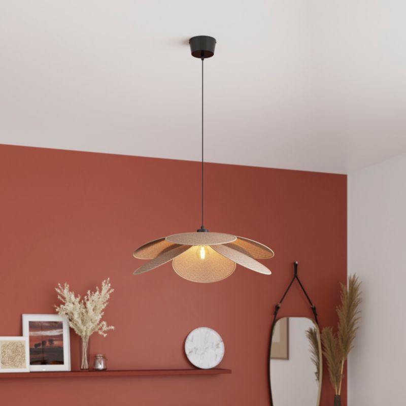 Lampa wisząca GoodHome Kenya 1-punktowa E27 ratan