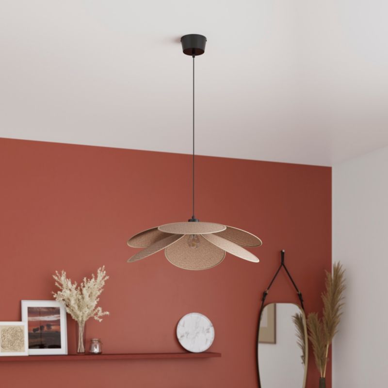 Lampa wisząca GoodHome Kenya 1-punktowa E27 ratan