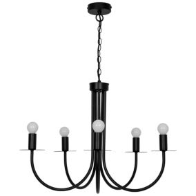 Lampa wisząca GoodHome Mashatu 5-punktowa E14 czarna