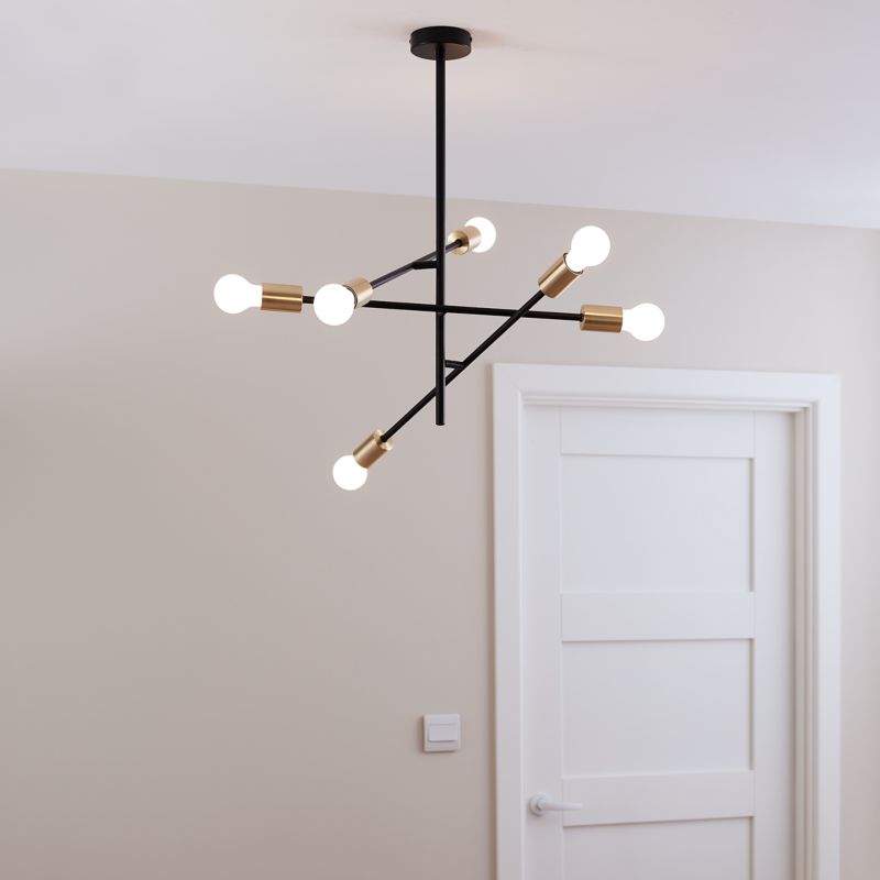 Lampa wisząca GoodHome Monzoni 6-punktowa E27 czarna