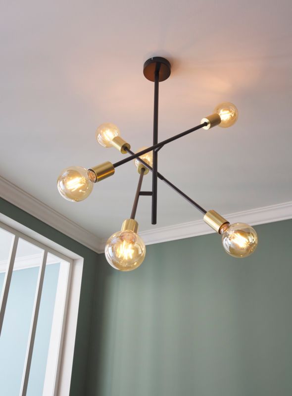 Lampa wisząca GoodHome Monzoni 6-punktowa E27 czarna