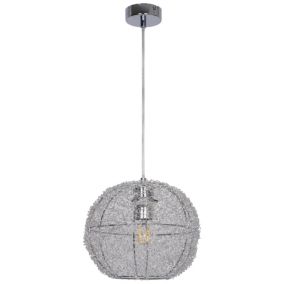 Lampa wisząca GoodHome Phaidros 1-punktowa E27 chrom