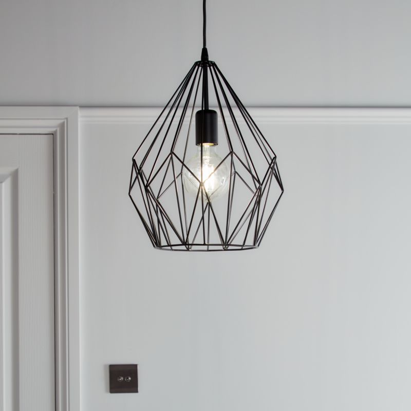 Lampa wisząca GoodHome Phobeto 1-punktowa E27 czarna