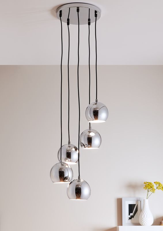 Lampa wisząca GoodHome Roccheta 5-punktowa E14 chrom