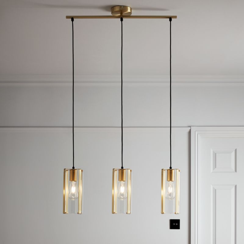Lampa wisząca GoodHome Saiphi 3-punktowa E27 złota