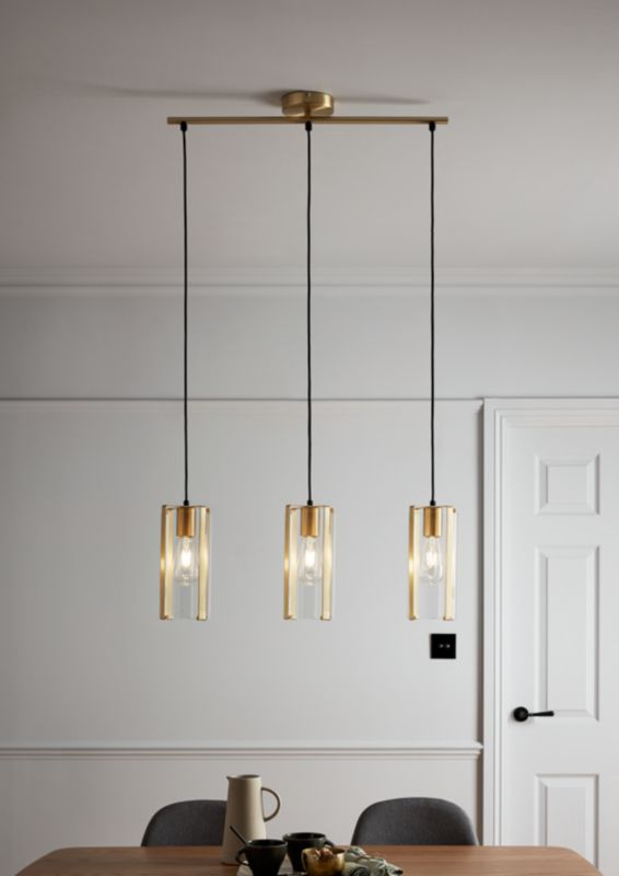 Lampa wisząca GoodHome Saiphi 3-punktowa E27 złota