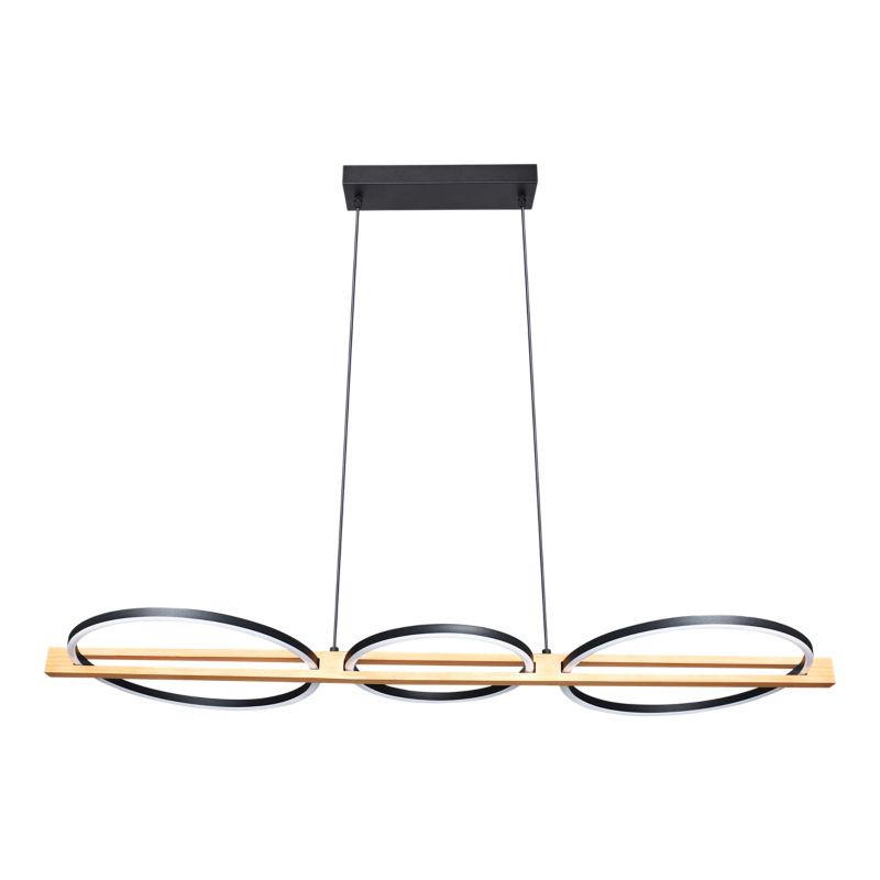 Lampa wisząca GoodHome Shadbush 2200 lm 4000 K czarno drewniana