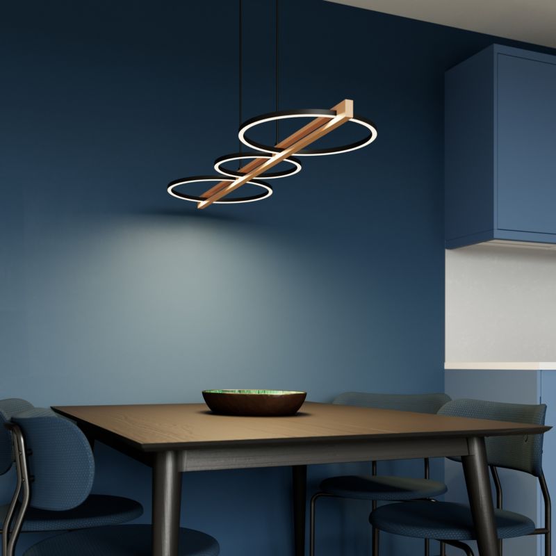 Lampa wisząca GoodHome Shadbush 4000 K czarno drewniana