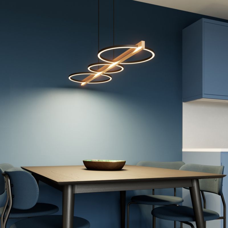 Lampa wisząca GoodHome Shadbush 4000 K czarno drewniana