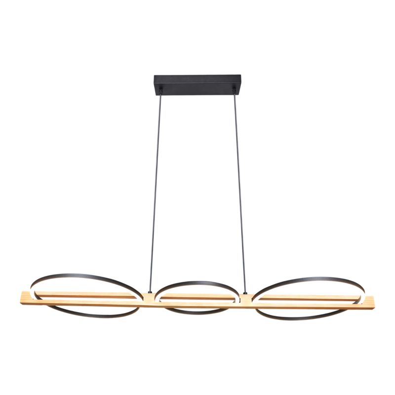 Lampa wisząca GoodHome Shadbush 4000 K czarno drewniana