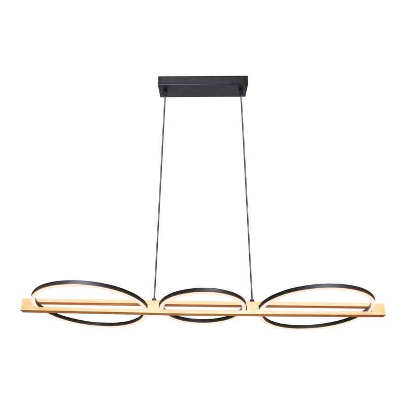 Lampa wisząca GoodHome Shadbush 4000 K czarno drewniana