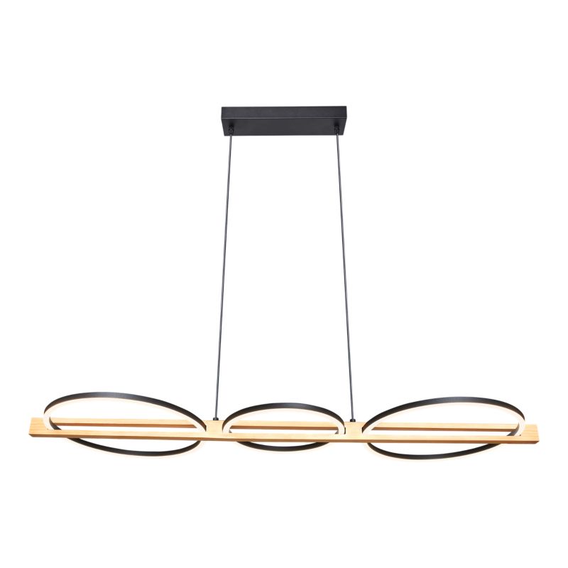Lampa wisząca GoodHome Shadbush 4000 K czarno drewniana