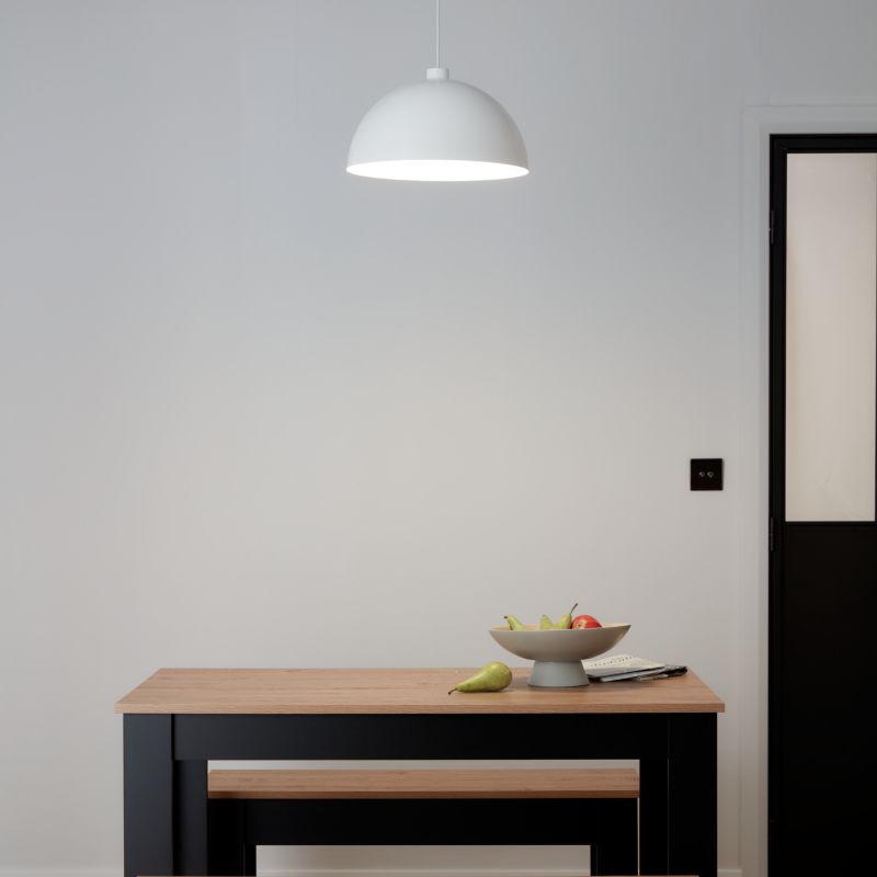 Lampa wisząca GoodHome Songor 1-punktowa E27 38 cm biała