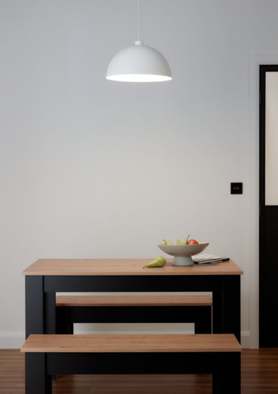 Lampa wisząca GoodHome Songor 1-punktowa E27 38 cm biała