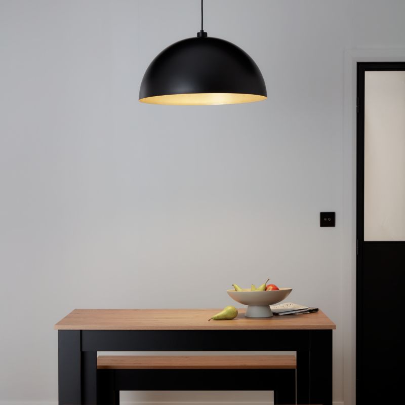 Lampa wisząca GoodHome Songor 1-punktowa E27 58 cm czarna