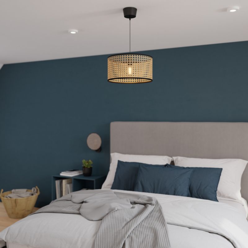 Lampa wisząca GoodHome Tonkin 1 X E27 rattan