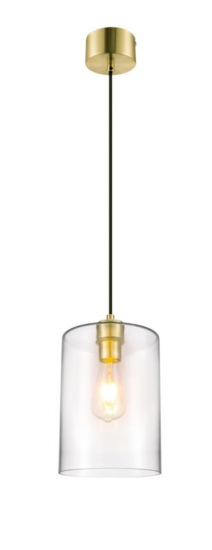 Lampa wisząca GoodHome Wutai 1-punktowa E27 mosiądz