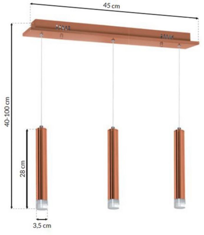 Lampa wisząca LED Copper 3 x 5 W