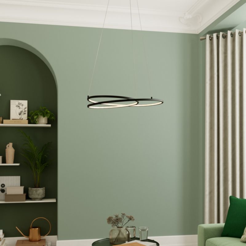 Lampa wisząca LED GoodHome Pegmati 3000 K czarna matowa