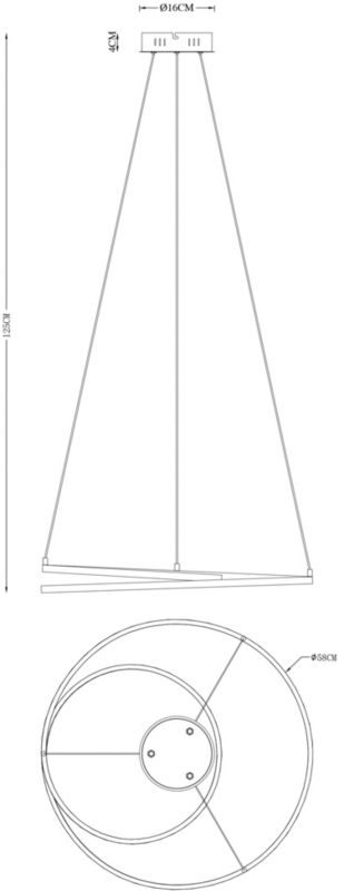 Lampa wisząca LED GoodHome Pegmati 58 cm 2000 lm chrom