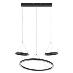 Lampa wisząca LED GoodHome Taphao 3-punktowa czarna matowa