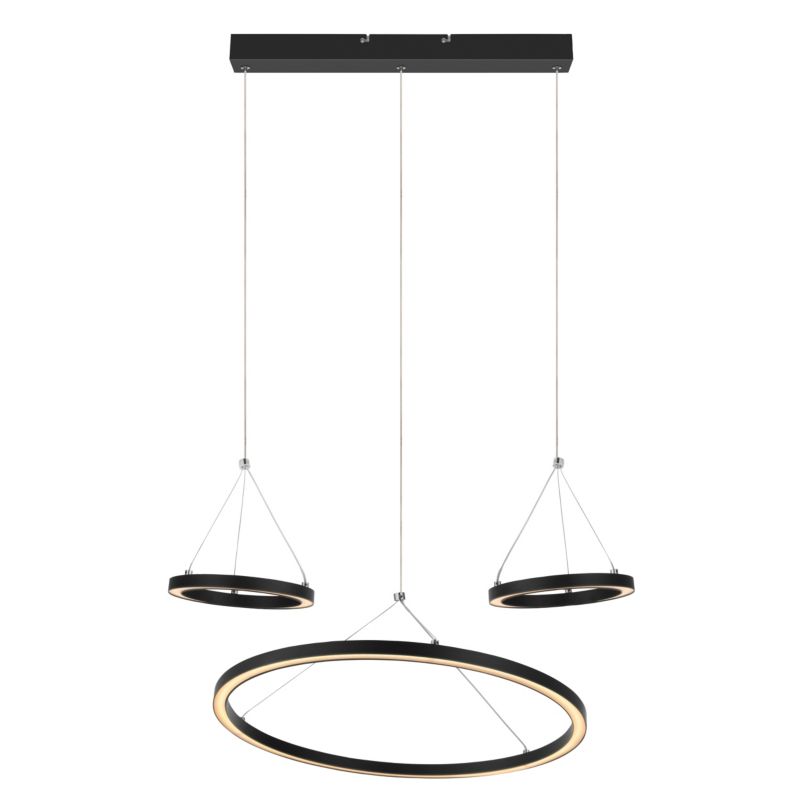 Lampa wisząca LED GoodHome Taphao 3-punktowa czarna matowa