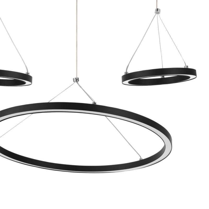 Lampa wisząca LED GoodHome Taphao 3-punktowa czarna matowa