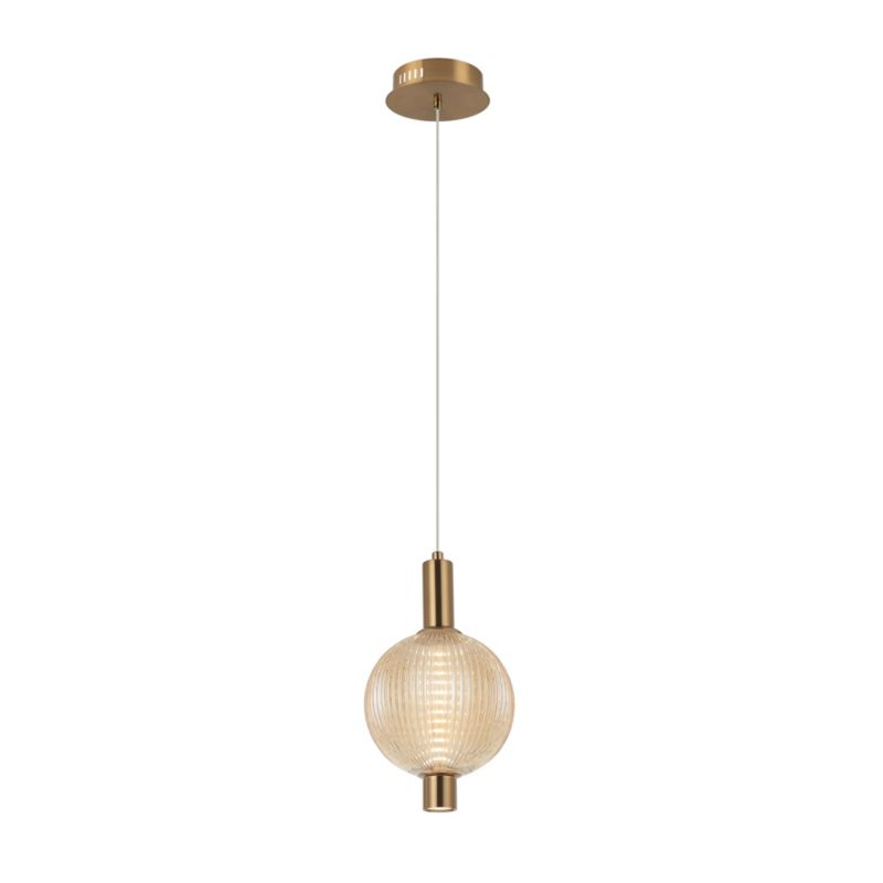 Lampa wisząca LED Italux Lenti 7 W bursztynowa