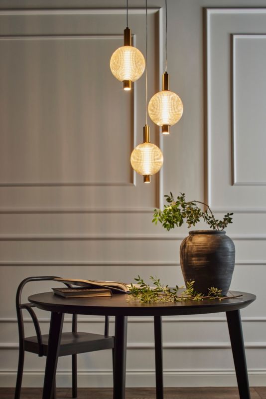 Lampa wisząca LED Italux Lenti 7 W bursztynowa