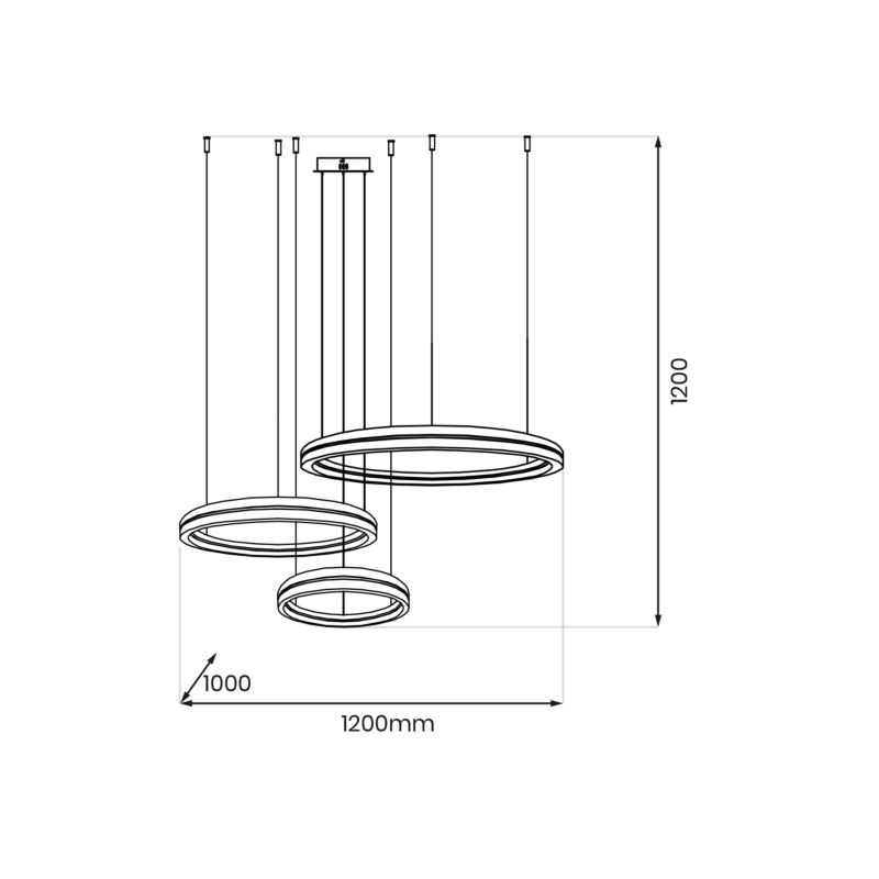 Lampa wisząca LED Milagro Gravity 155 W czarna/złota