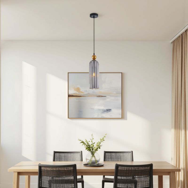 Lampa wisząca Levie 1 x E27 złota/smoky glass