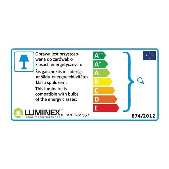 Lampa wisząca Luminex Gerid 3 x 60 W E27 czarna