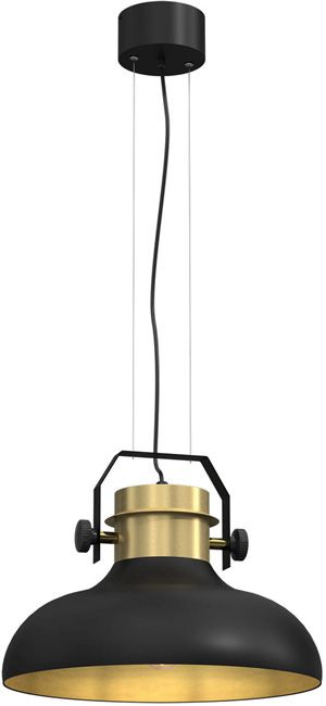 Lampa wisząca Luminex Helsing 1-punktowa E27 czarna / mosiądz