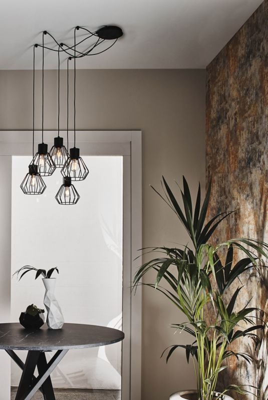 Lampa wisząca Luto Karat 5 x 60 W E27 czarna