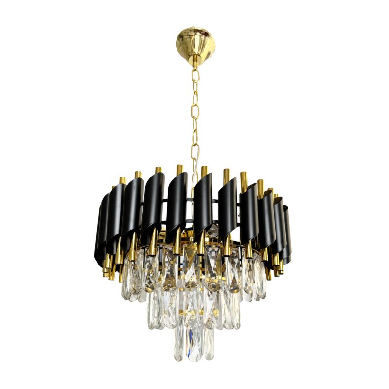 Lampa wiszaca Milagro Cristal 5 x E14 czarno / złota