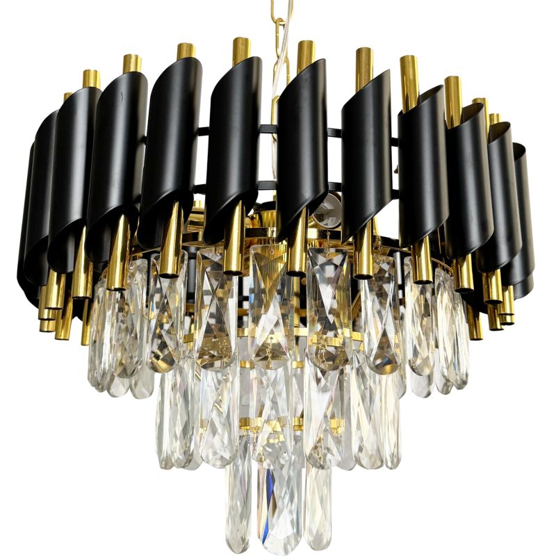 Lampa wiszaca Milagro Cristal 5 x E14 czarno / złota